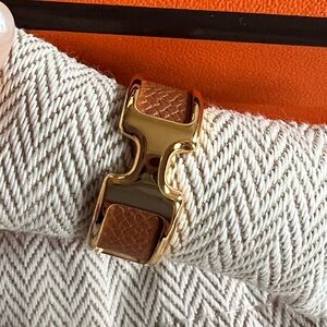 Hermes Olympe Small Model Gold Plated Ring Size S